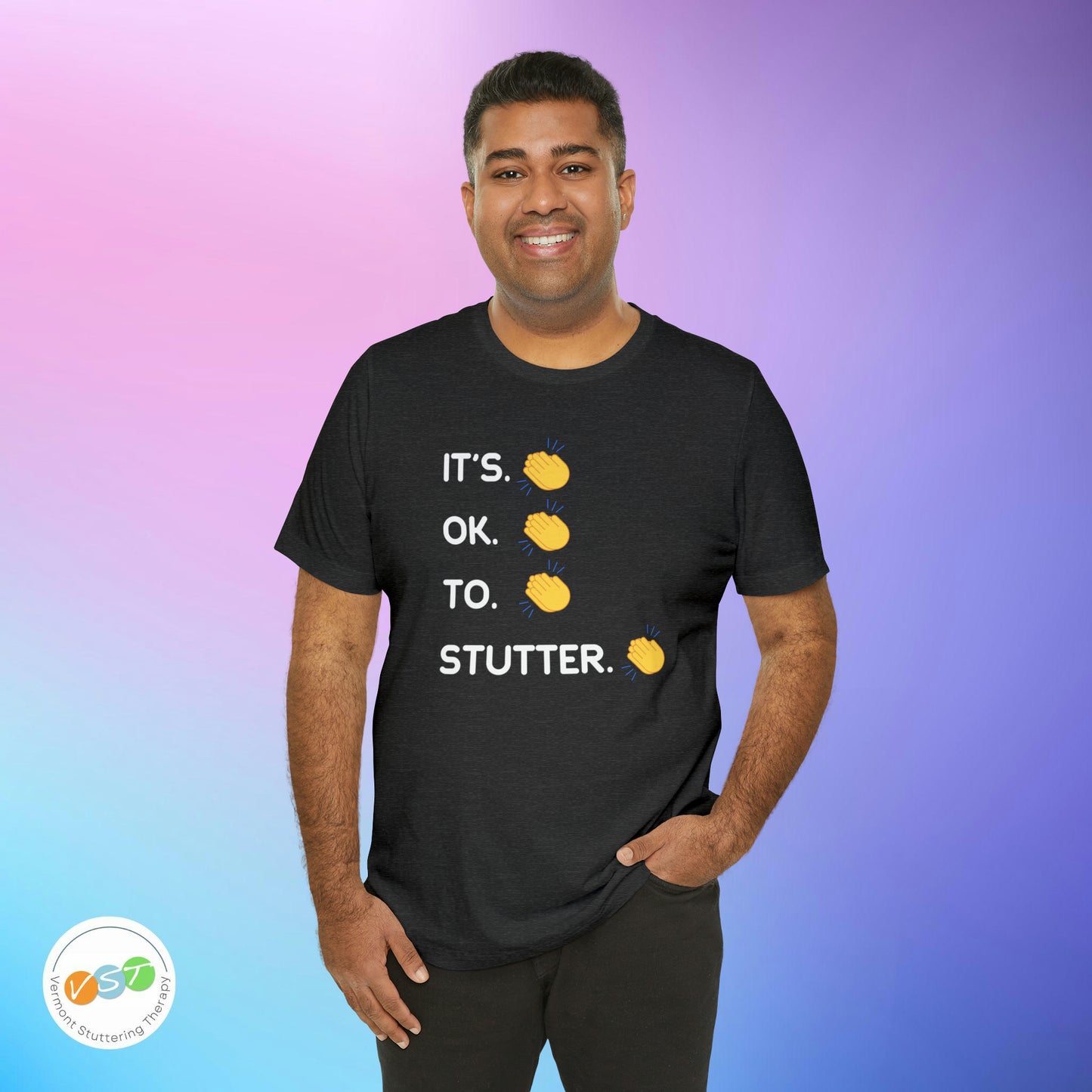 It's OK To Stutter Clapping Emoii Unisex Tshirt