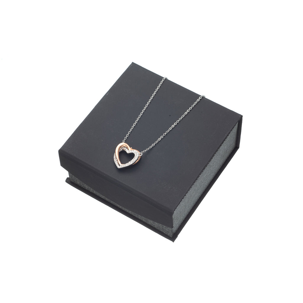 Twin Flames - Interlocking Hearts ASL I Love You Necklace for Wife