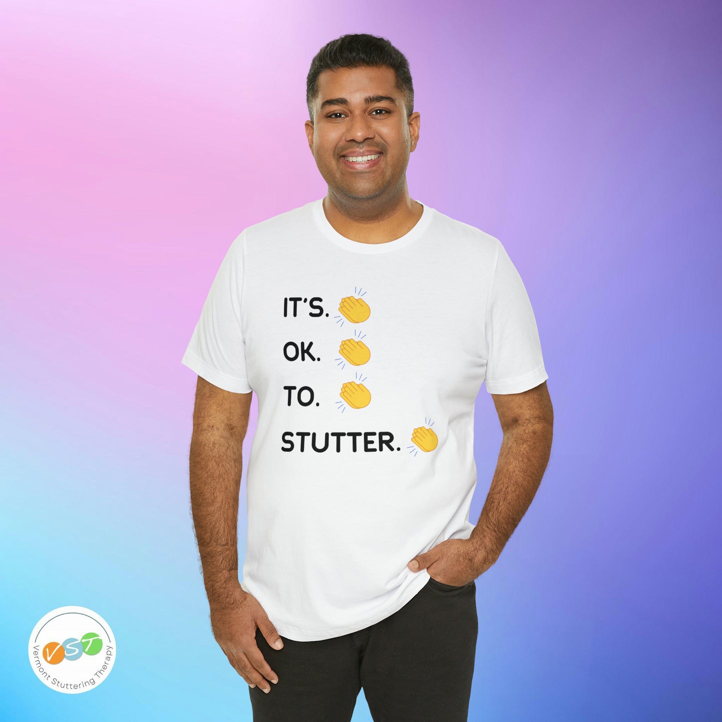 It's OK To Stutter Clapping Emoii Unisex Tshirt