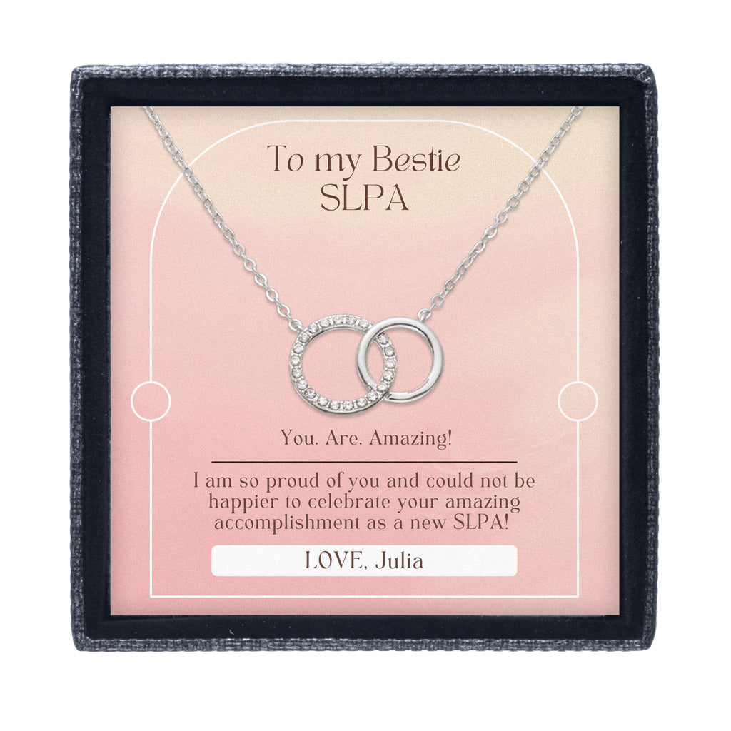 Interlocking Circles Necklace Custom Gift for SLPA Bestie
