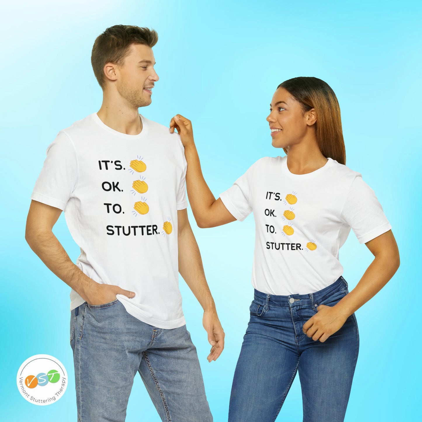 It's OK To Stutter Clapping Emoii Unisex Tshirt