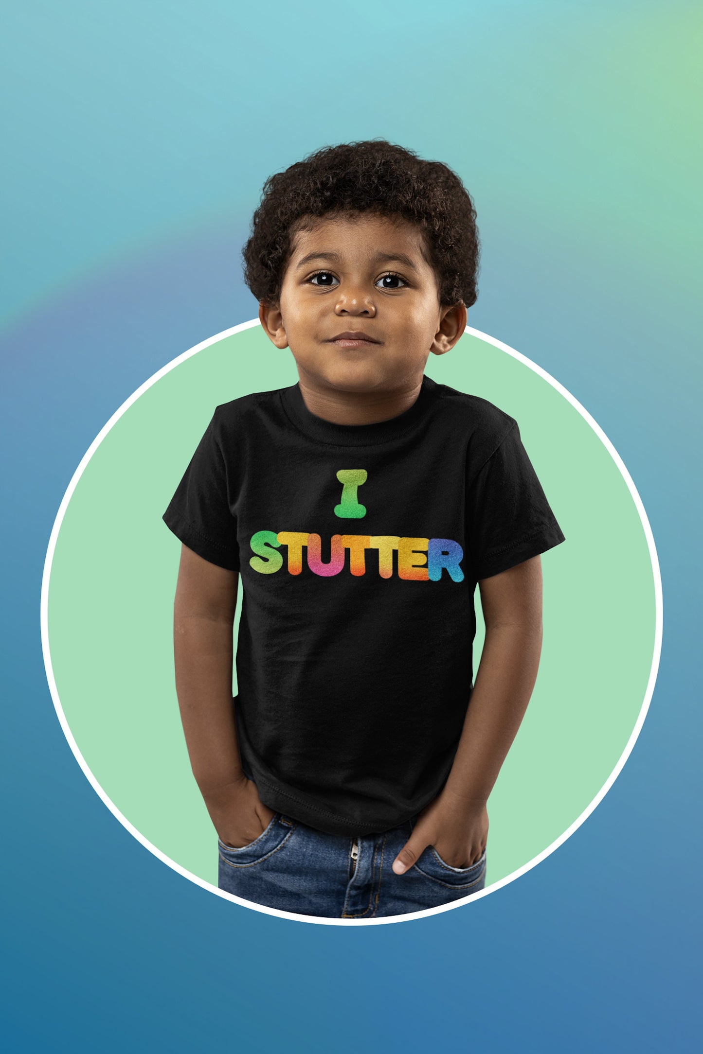 I Stutter Glitter Pattern Stuttering T-shirt