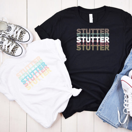 Retro Stutter Stagger Text Unisex T-Shirt