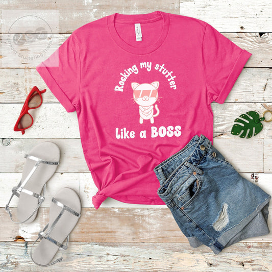 Cat Stutter Like a Boss Unisex T-Shirt