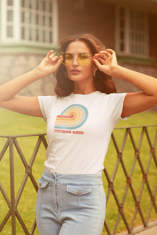 Stuttering Queen Retro Sun Unisex T-Shirt