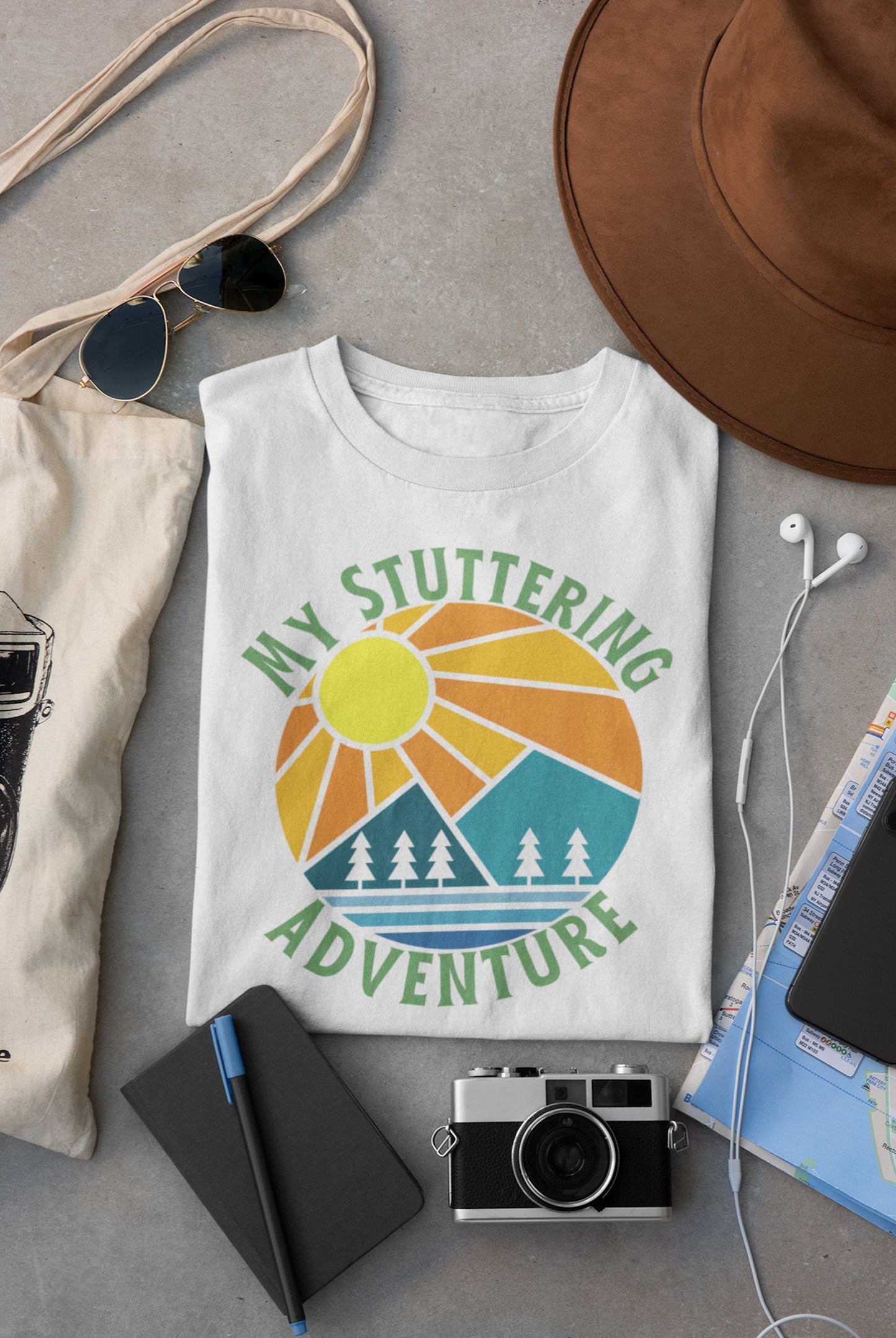 My Stuttering Adventure Retro Mountain Shirt