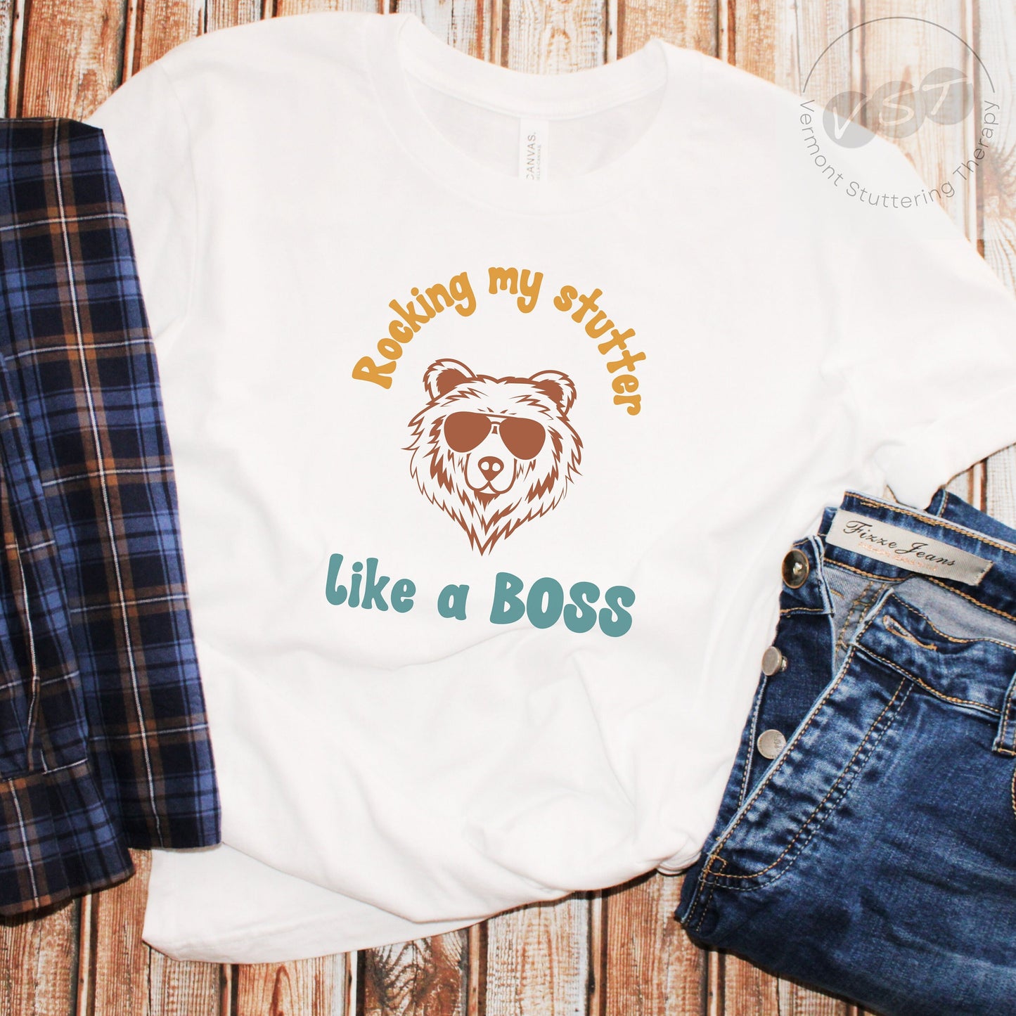 Stutter Like a Boss Bear Unisex T-Shirt