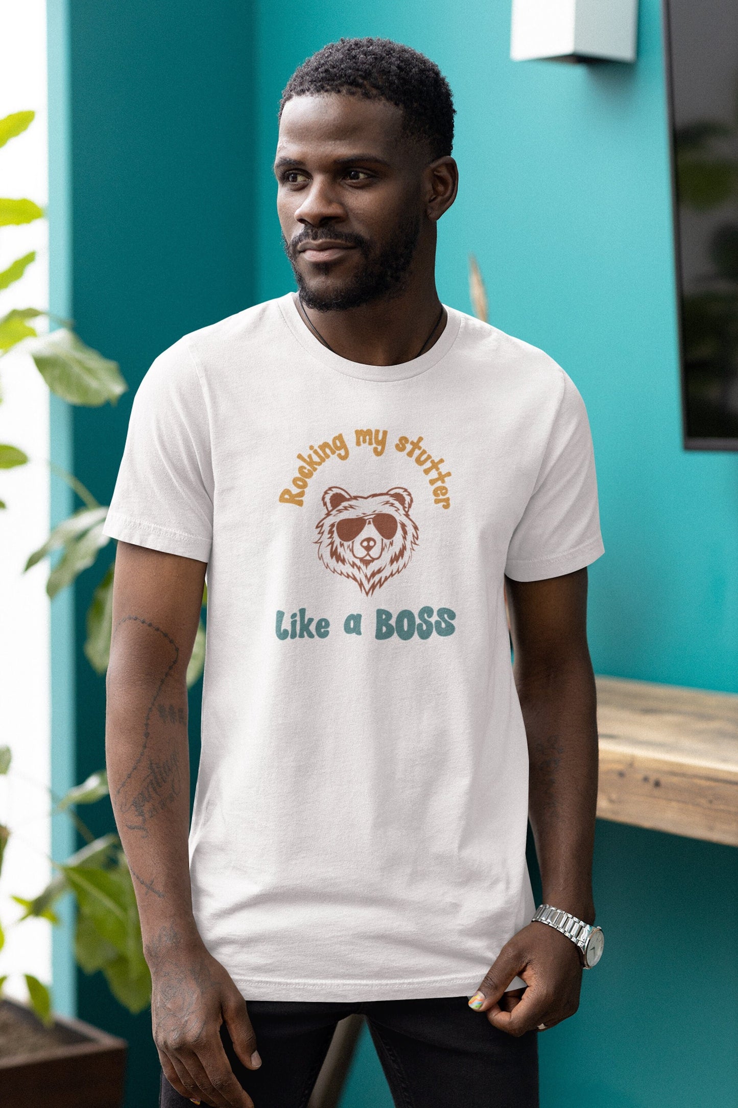 Stutter Like a Boss Bear Unisex T-Shirt