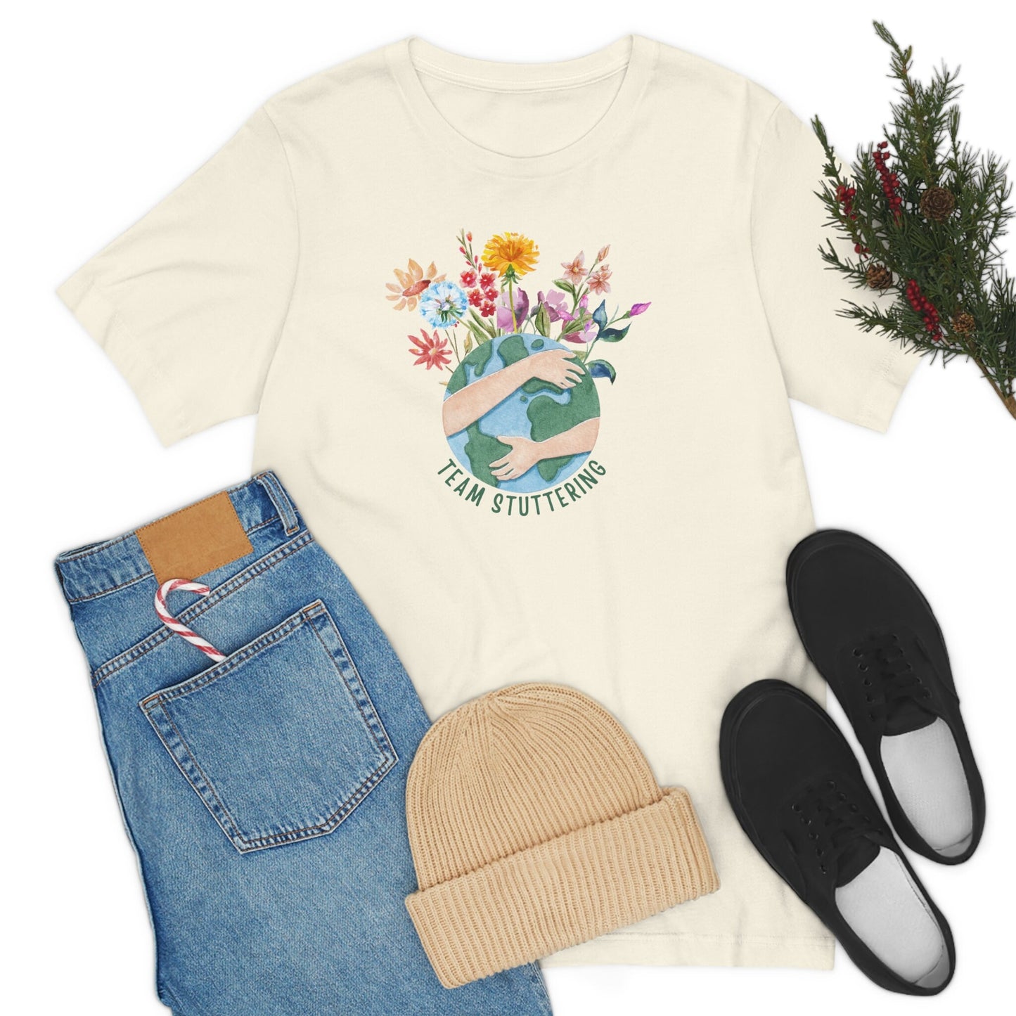 Team Stuttering Floral Earth T-shirt