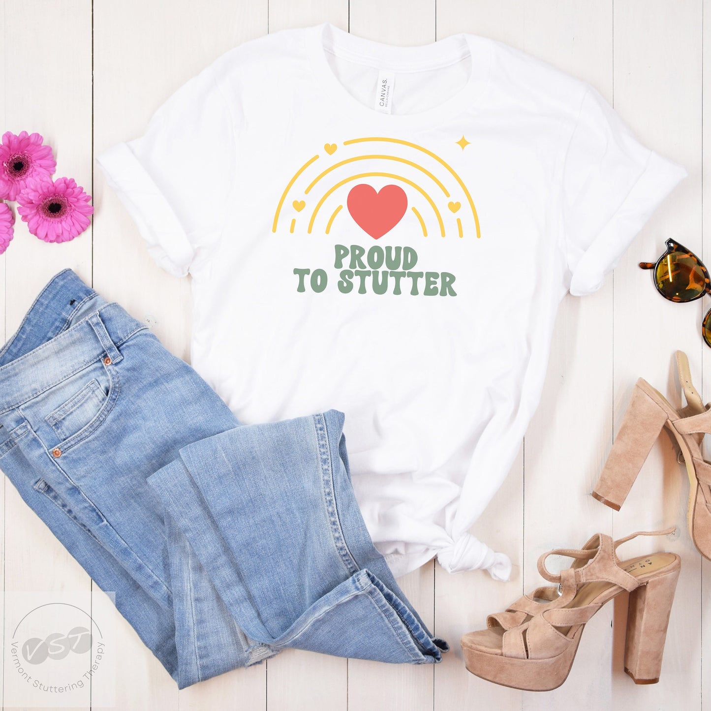 Proud to Stutter Rainbow Unisex T-Shirt