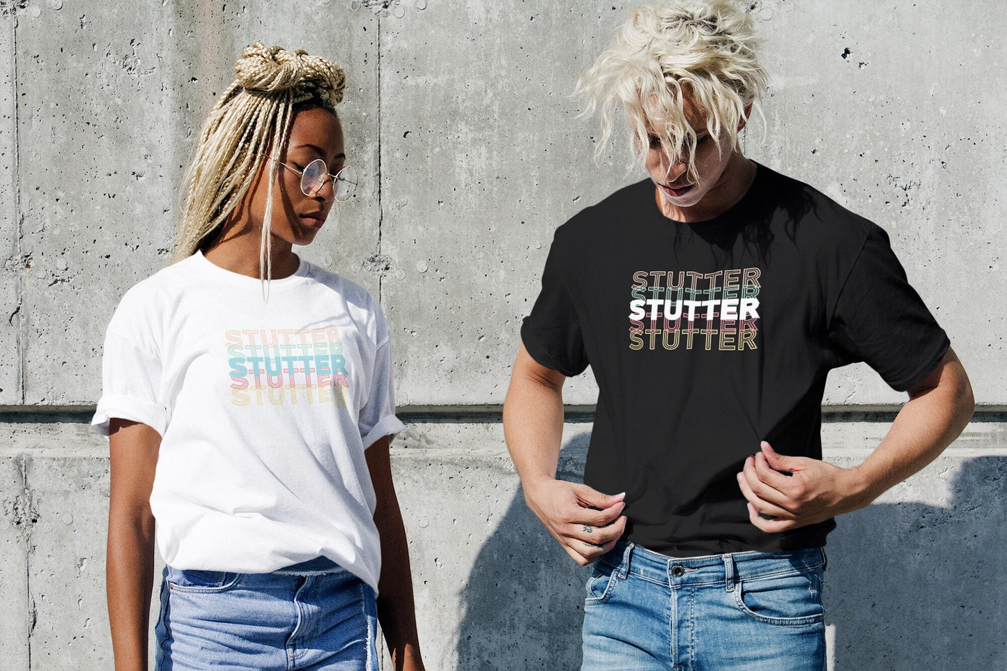 Retro Stutter Stagger Text Unisex T-Shirt