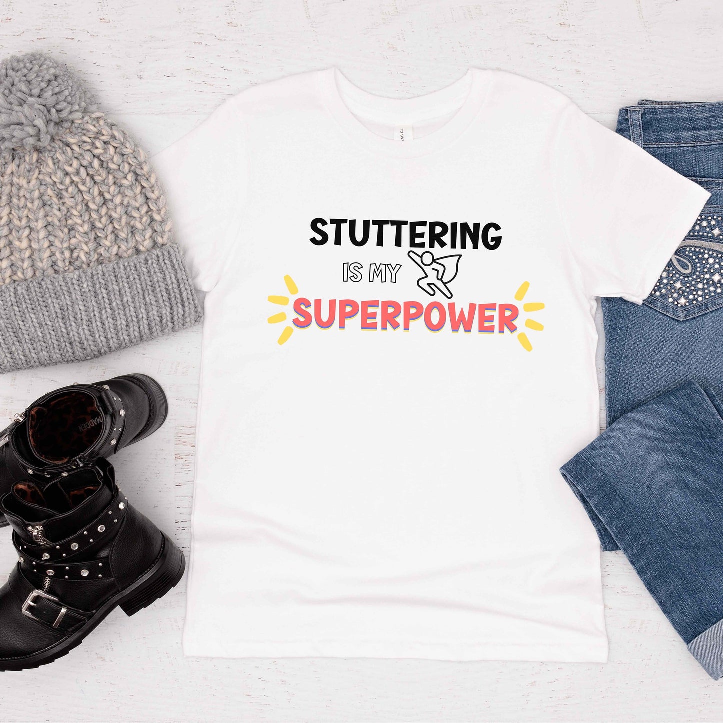 Stuttering is my Superpower Unisex Kids T-Shirt