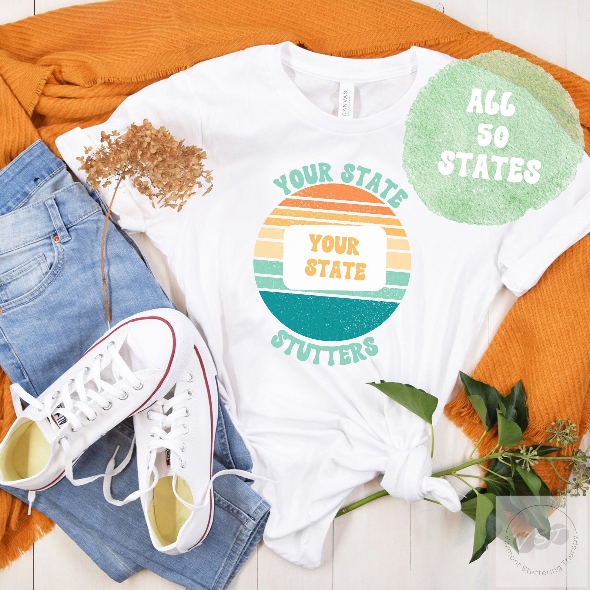 50 States Stutter Unisex Retro Sun T-Shirt