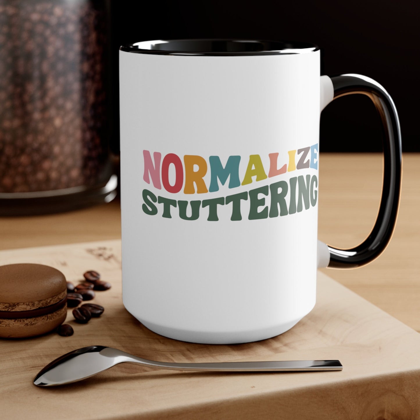 Normalize Stuttering Retro Wave MCM Colors 15oz Two-Tone Mug