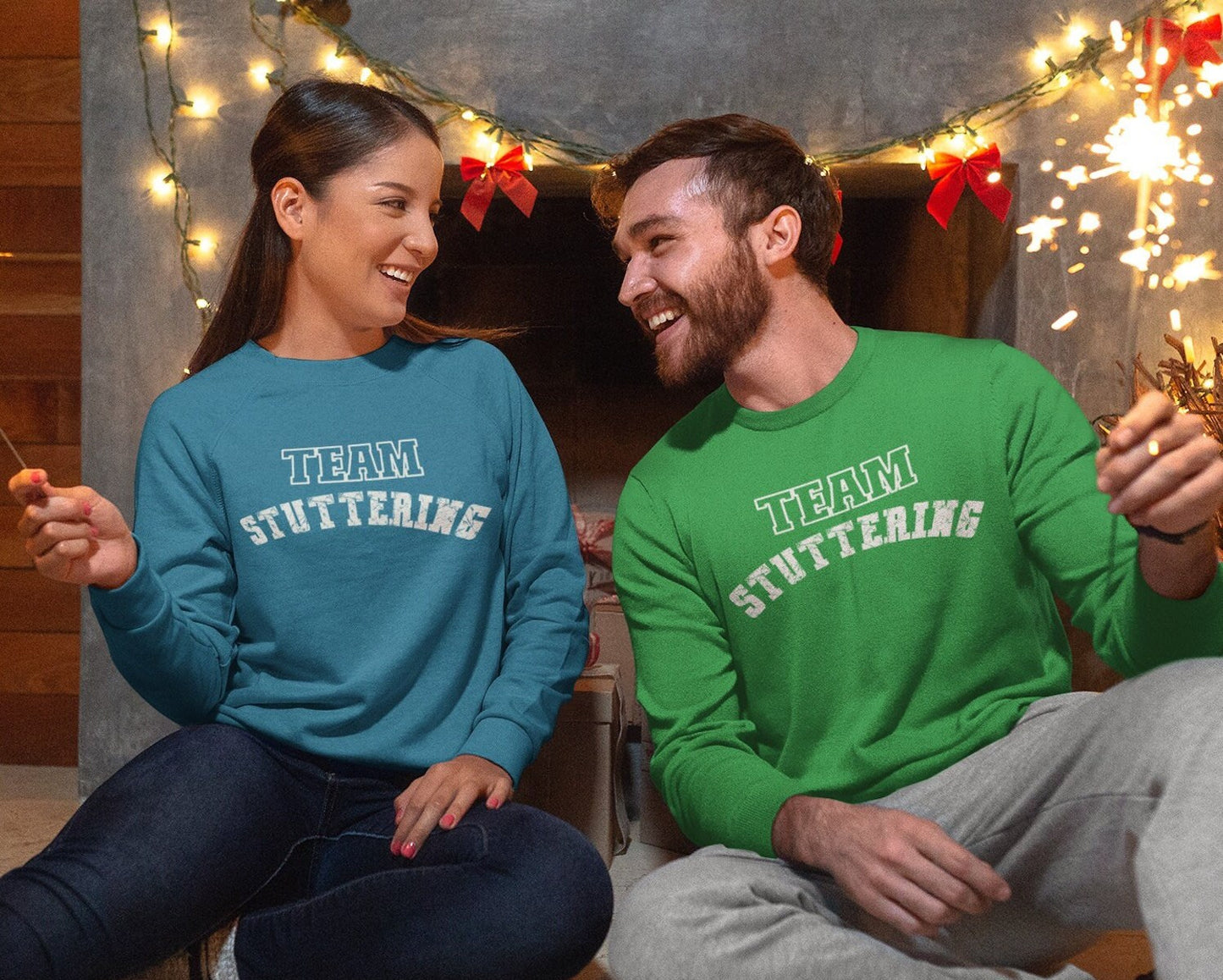 Team Stuttering Varsity Unisex Heavy Blend Crewneck Sweatshirt