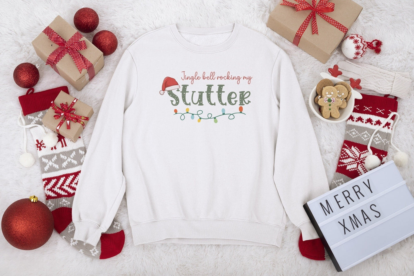 Jingle Bell Rocking my Stutter Unisex Heavy Blend Crewneck Sweatshirt