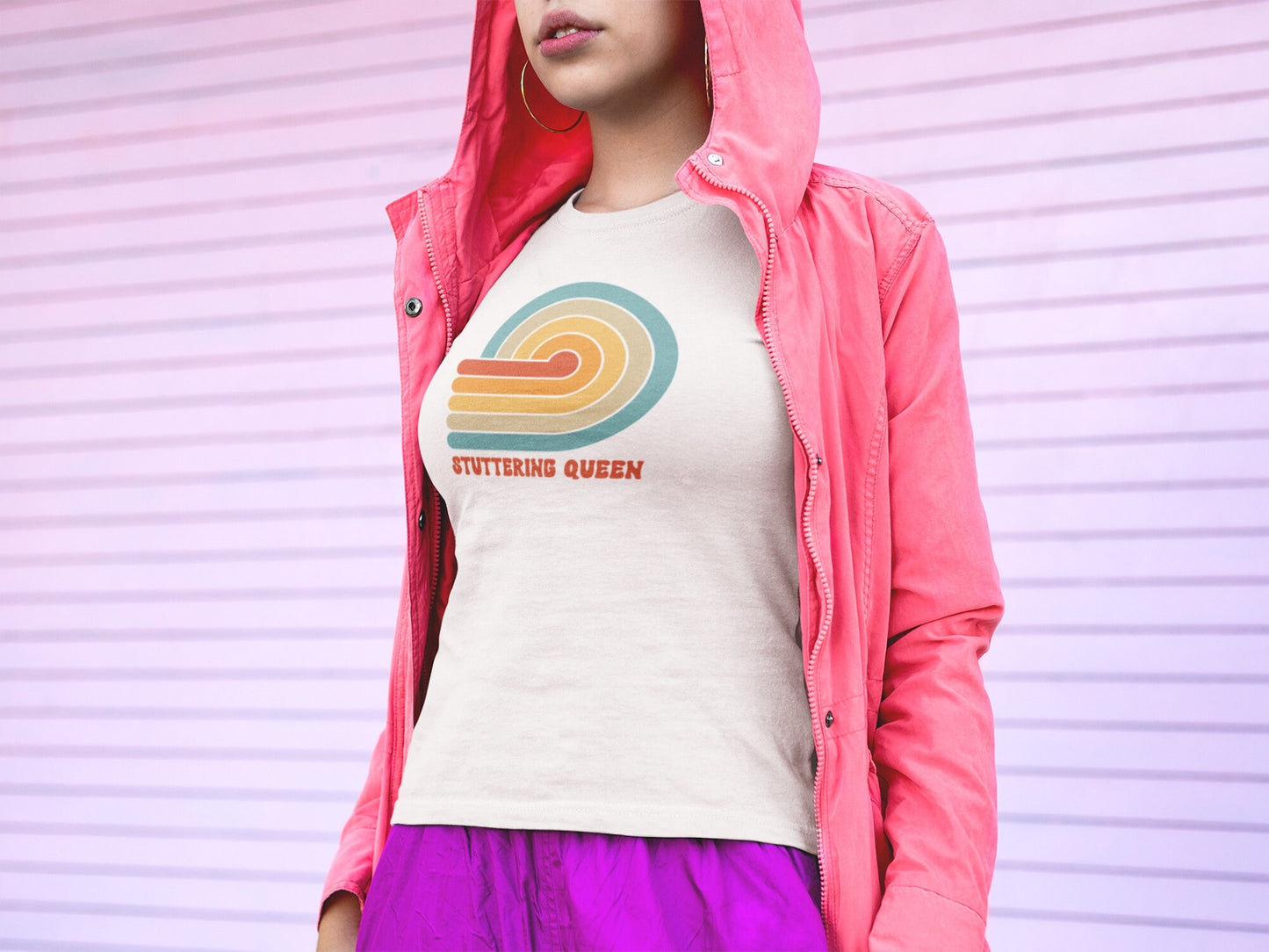 Stuttering Queen Retro Sun Unisex T-Shirt