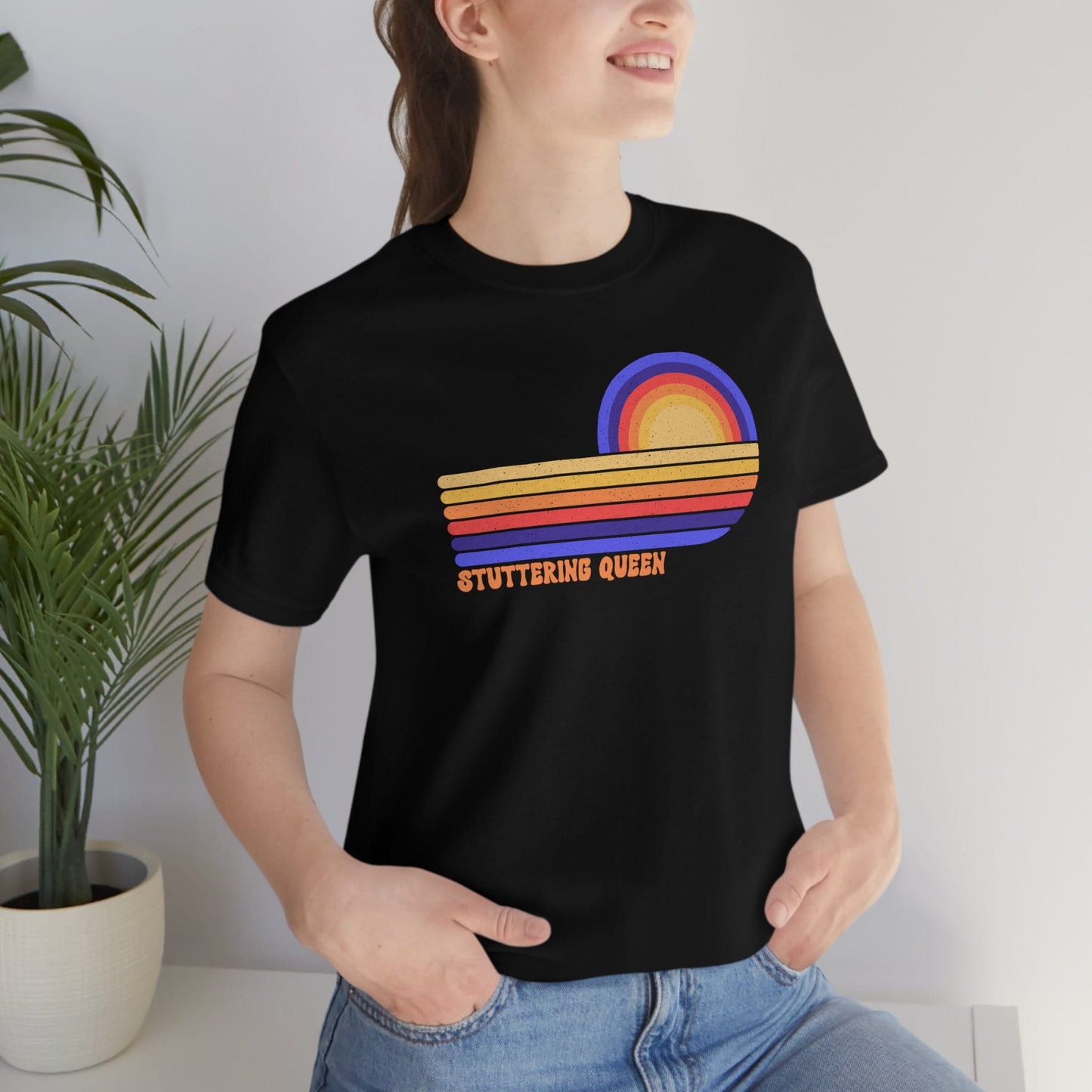 Stuttering Queen Retro Sun Unisex T-Shirt