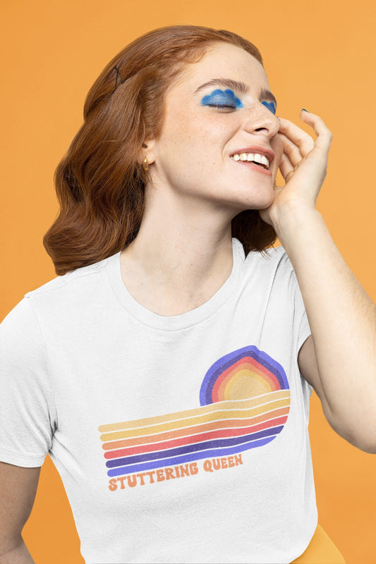 Stuttering Queen Retro Sun Unisex T-Shirt