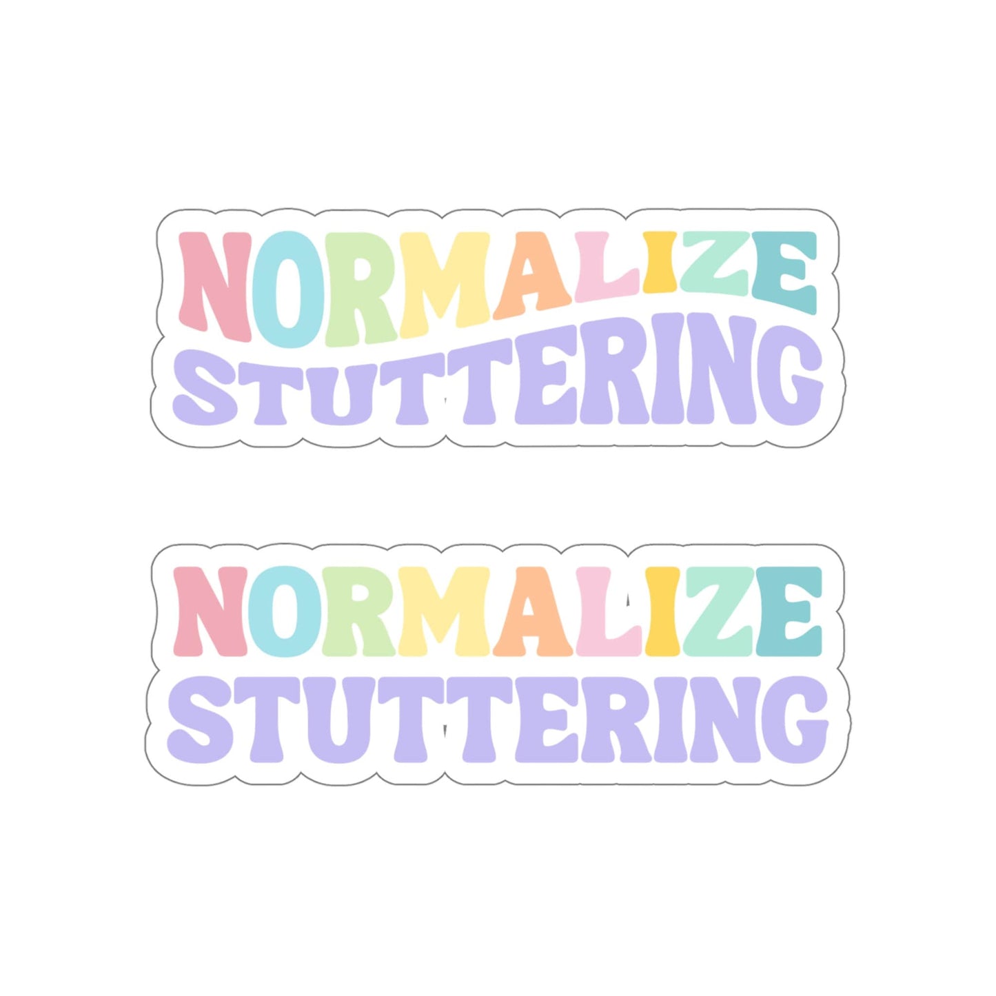 Normalize Stuttering Pastel Retro Stickers, 2", 3", 4", 5" or 6"