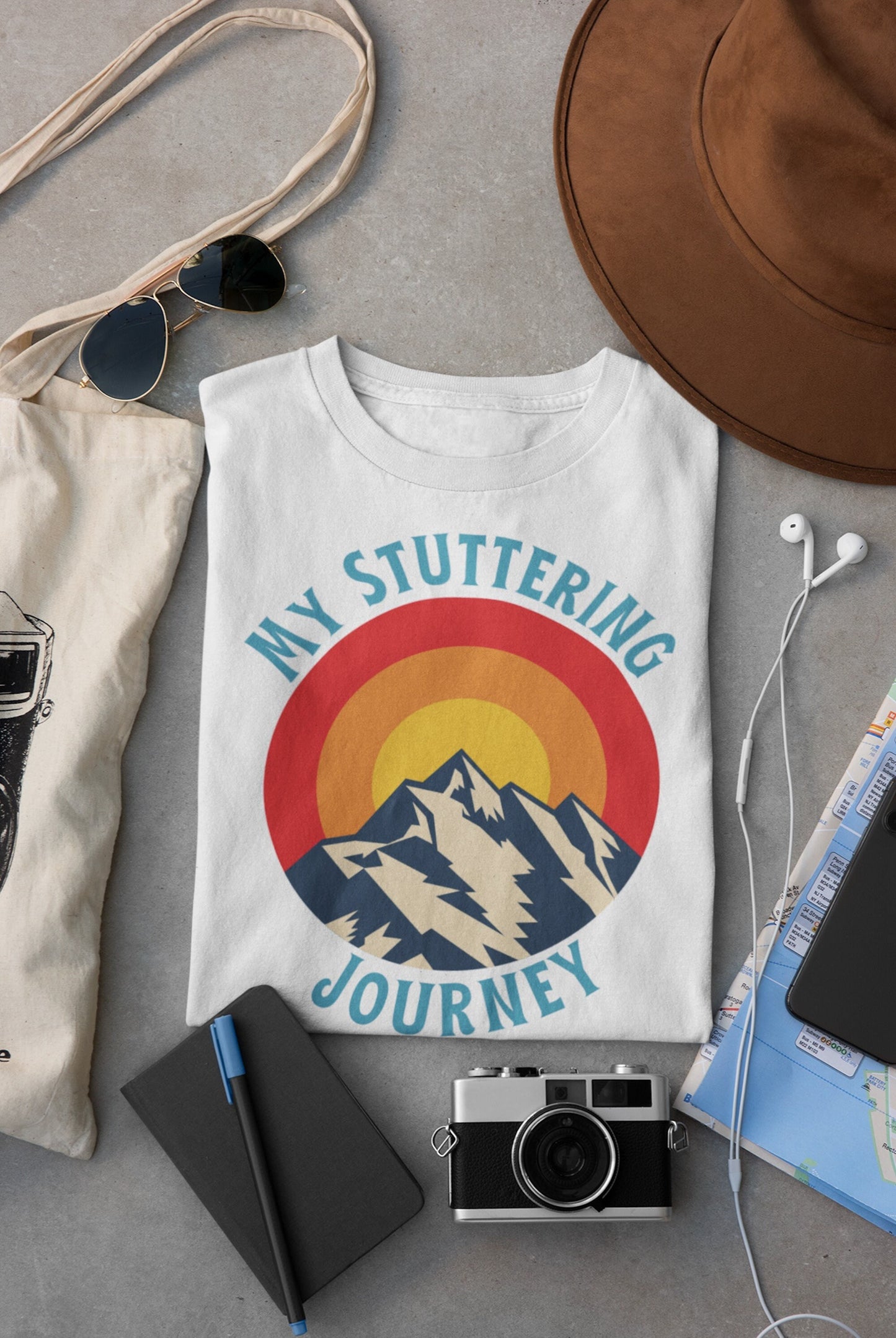 My Stuttering Journey Retro Mountain Unisex T-Shirt