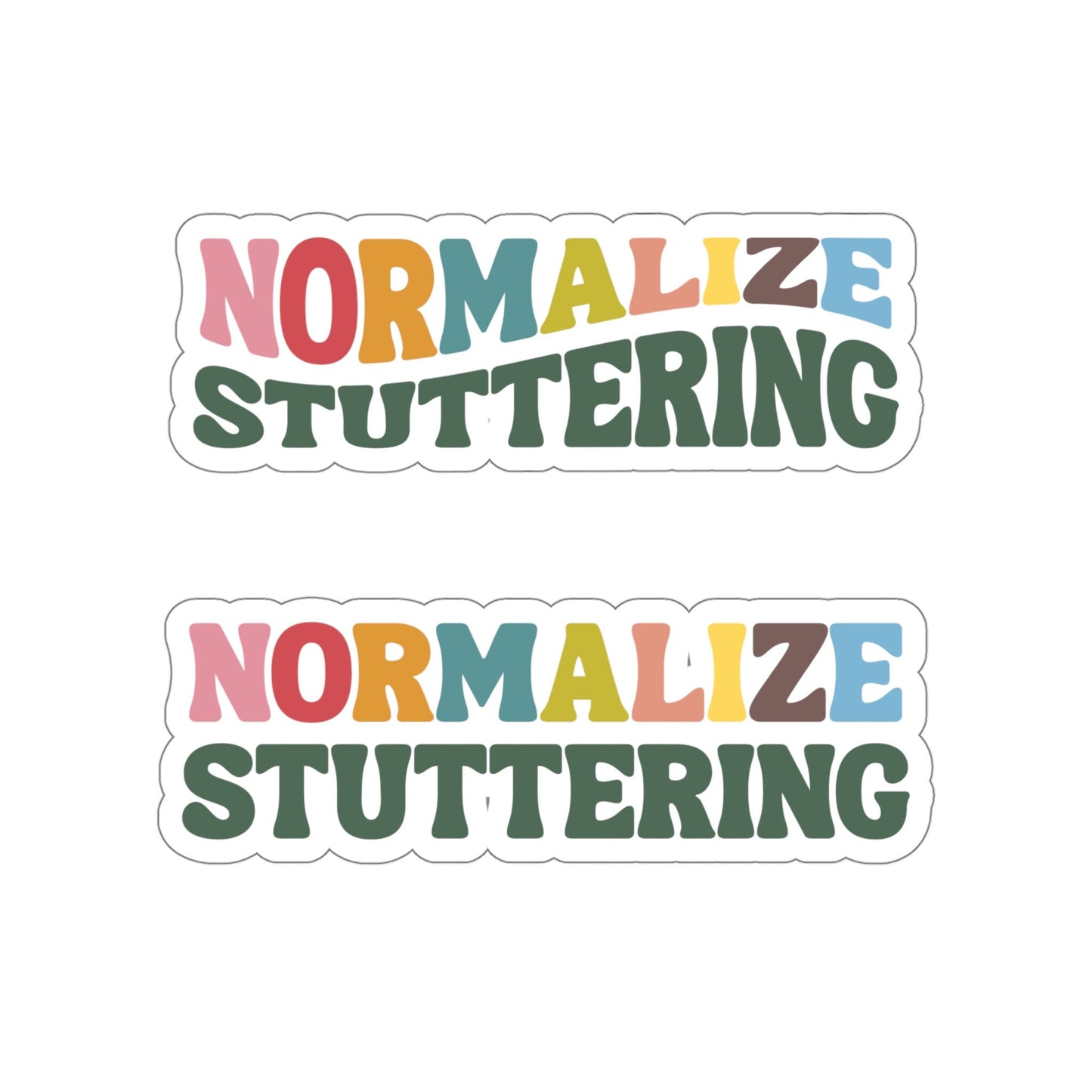 Normalize Stuttering Retro MCM Colors Stickers, 5" or 6"