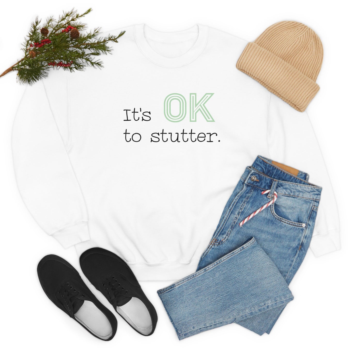 It's OK to Stutter Unisex Heavy Blend Crewneck Sweatshirt