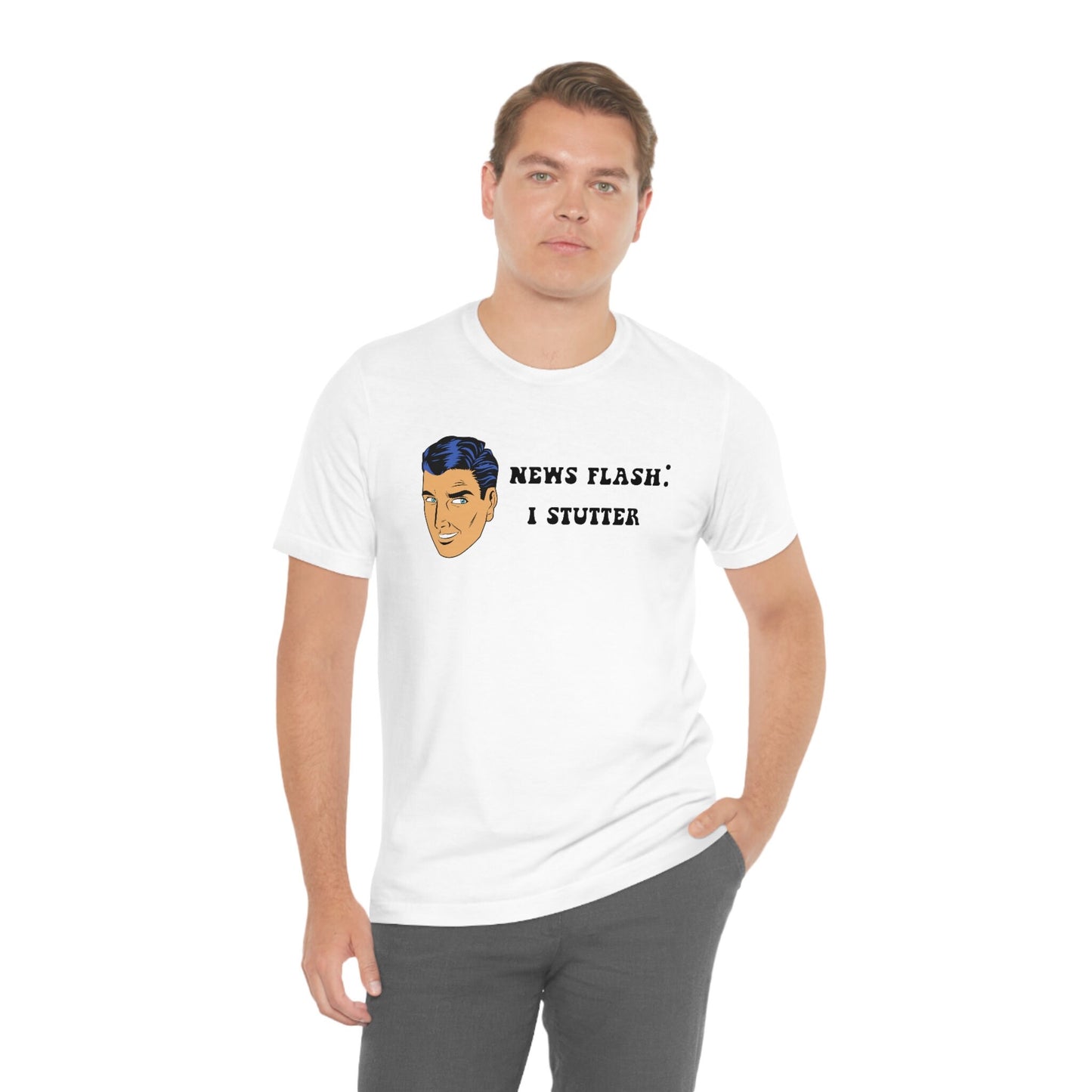 News Flash I Stutter Retro Unisex T-Shirt