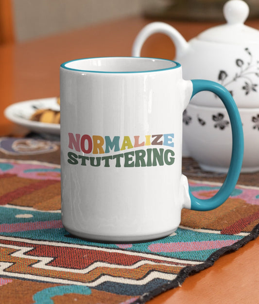 Normalize Stuttering Retro Wave MCM Colors 15oz Two-Tone Mug