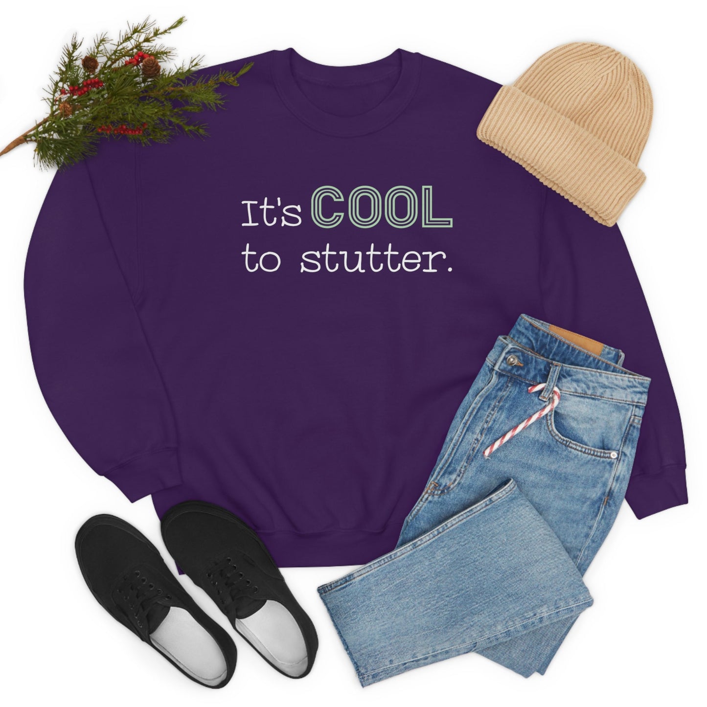 It's Cool to stutter Unisex Heavy Blend Crewneck Sweatshirt