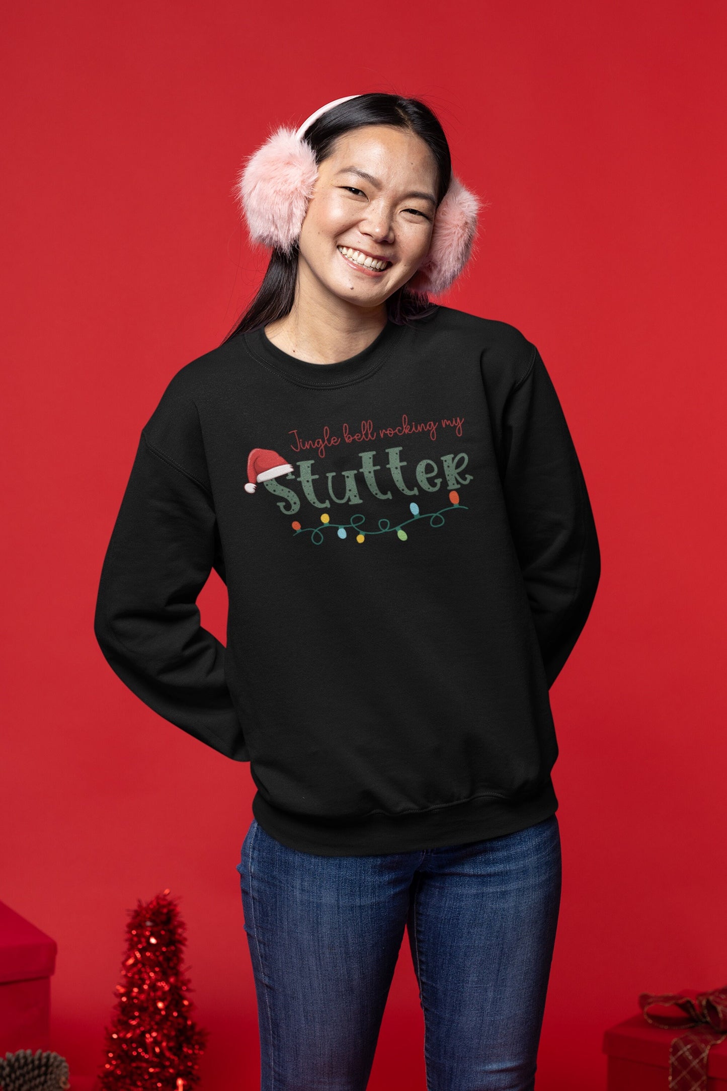 Jingle Bell Rocking my Stutter Unisex Heavy Blend Crewneck Sweatshirt