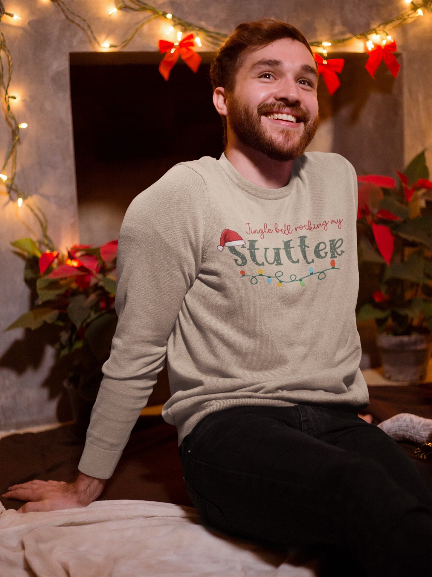 Jingle Bell Rocking my Stutter Unisex Heavy Blend Crewneck Sweatshirt