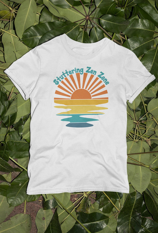 Stuttering Zen Zone Retro Sun Unisex T-Shirt