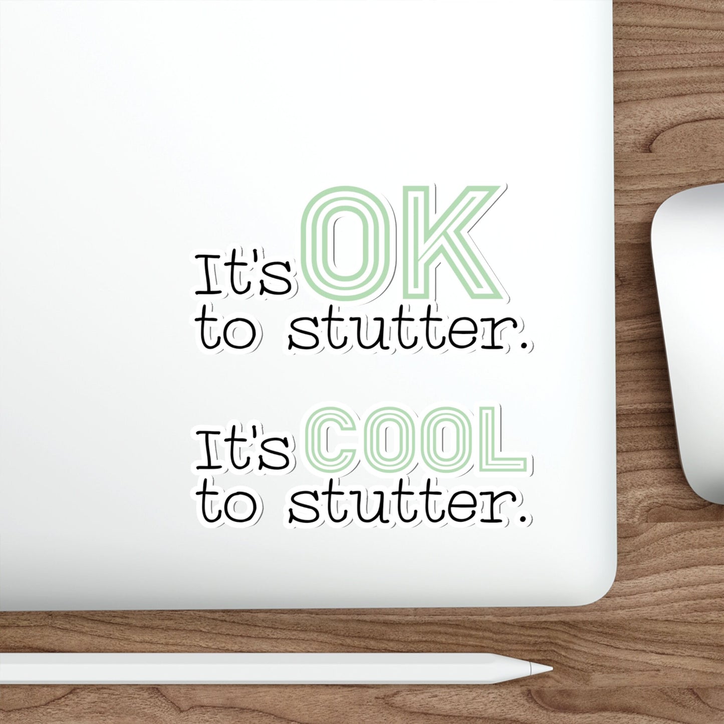 It's OK / Cool to Stutter, Pastel Retro Stickers 2", 3", 4", 5" Or 6"