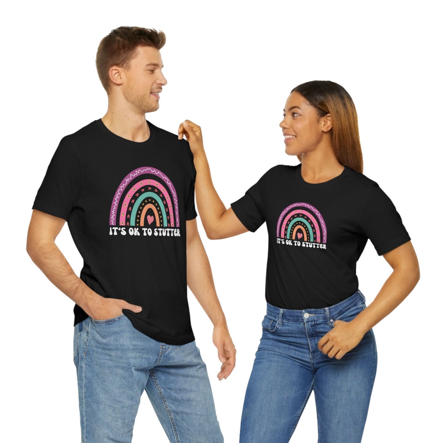 Rainbow It's OK to Stutter Unisex T-Shirt