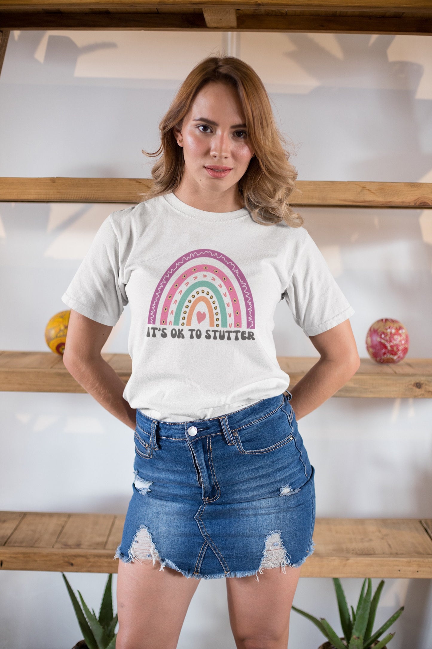 Rainbow It's OK to Stutter Unisex T-Shirt