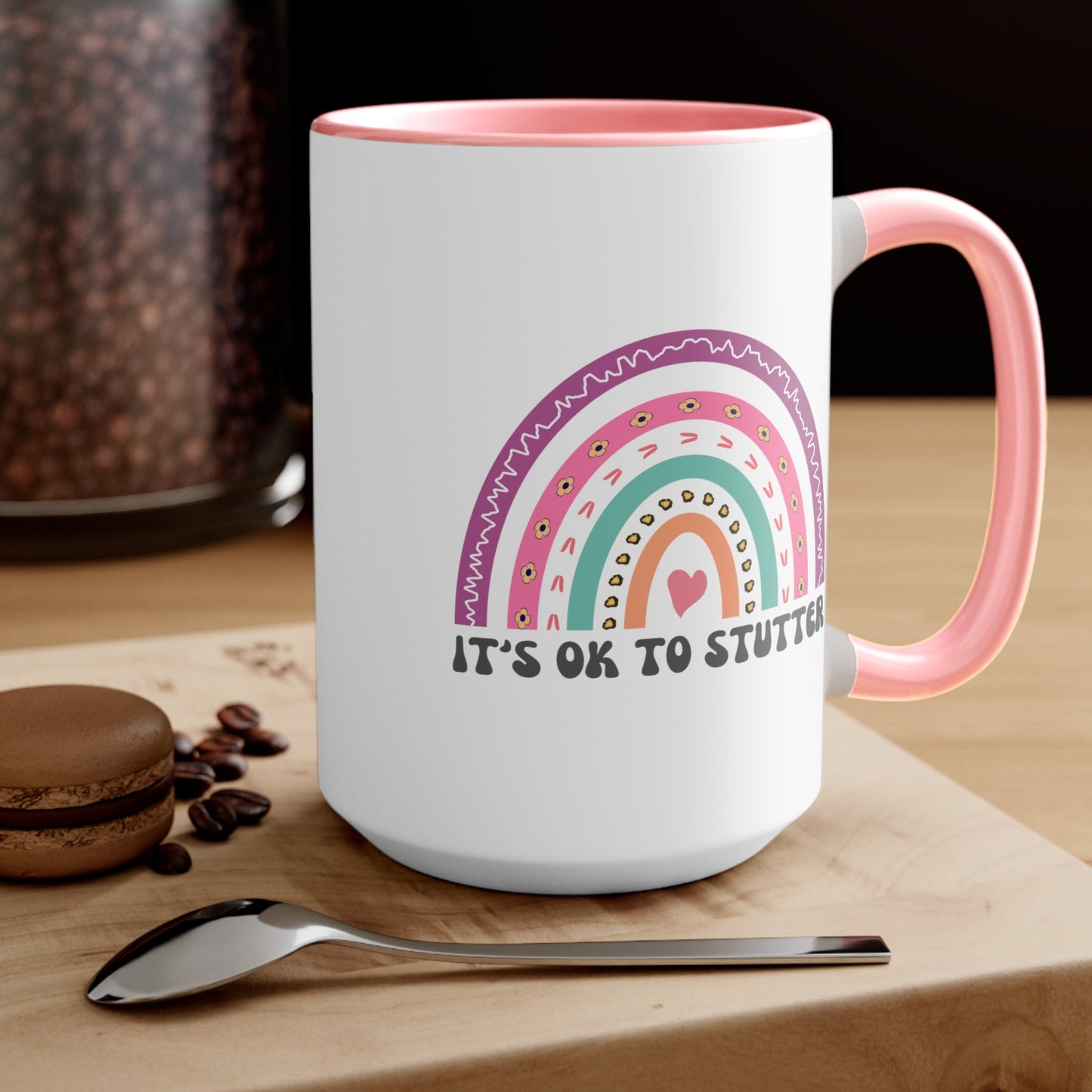 It's OK to Stutter Rainbow 15oz Two-Tone Mug