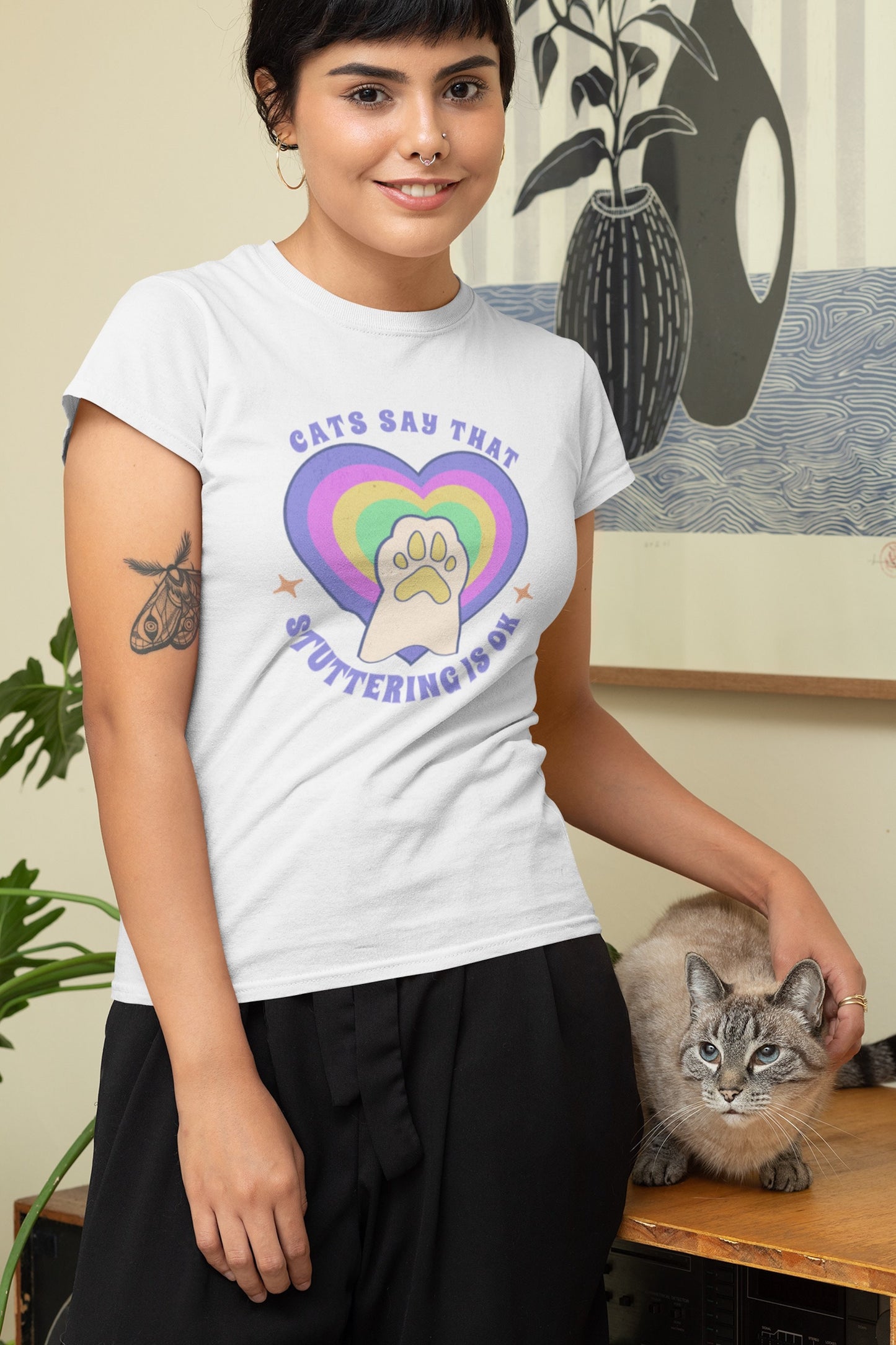 Cats Say That Stuttering is OK Unisex T-Shirt