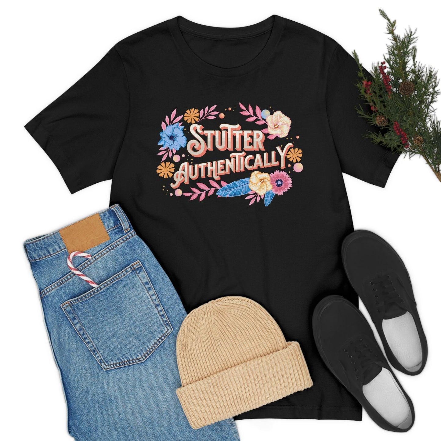 Stutter Authentically Floral Unisex T-Shirt