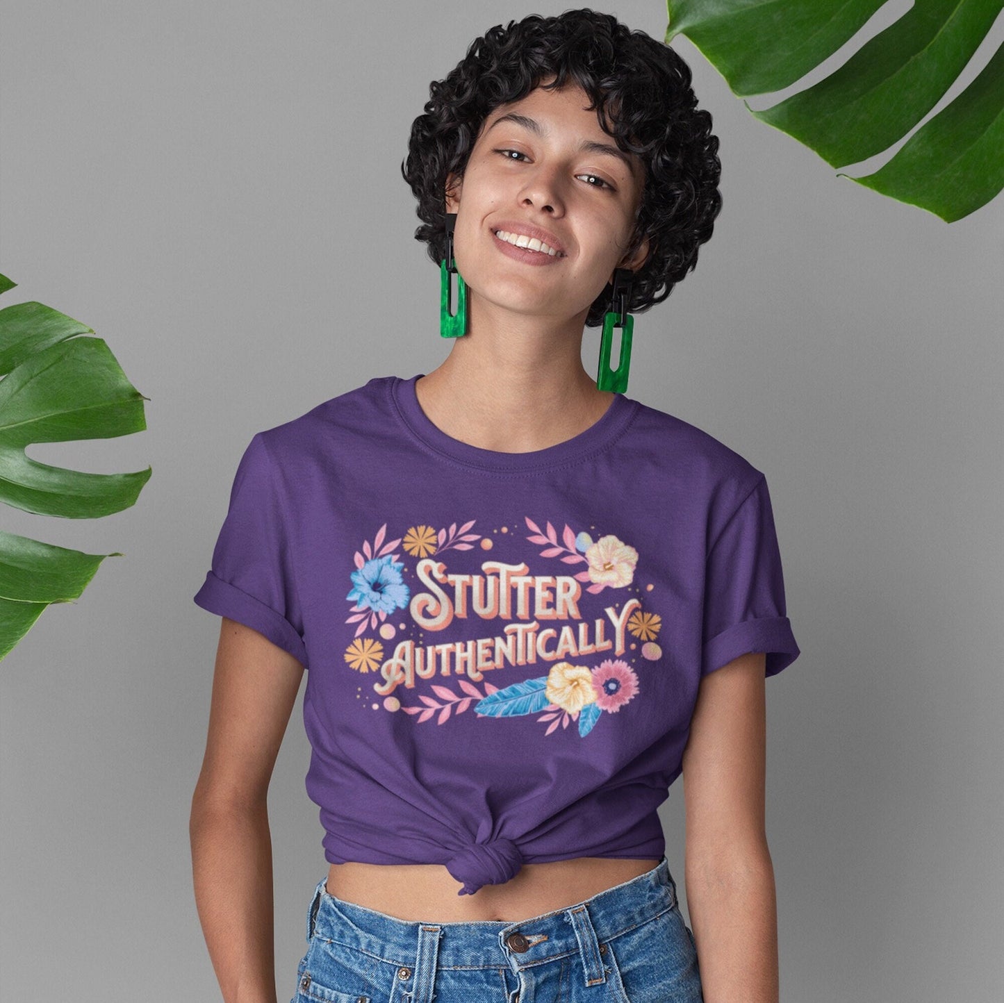 Stutter Authentically Floral Unisex T-Shirt