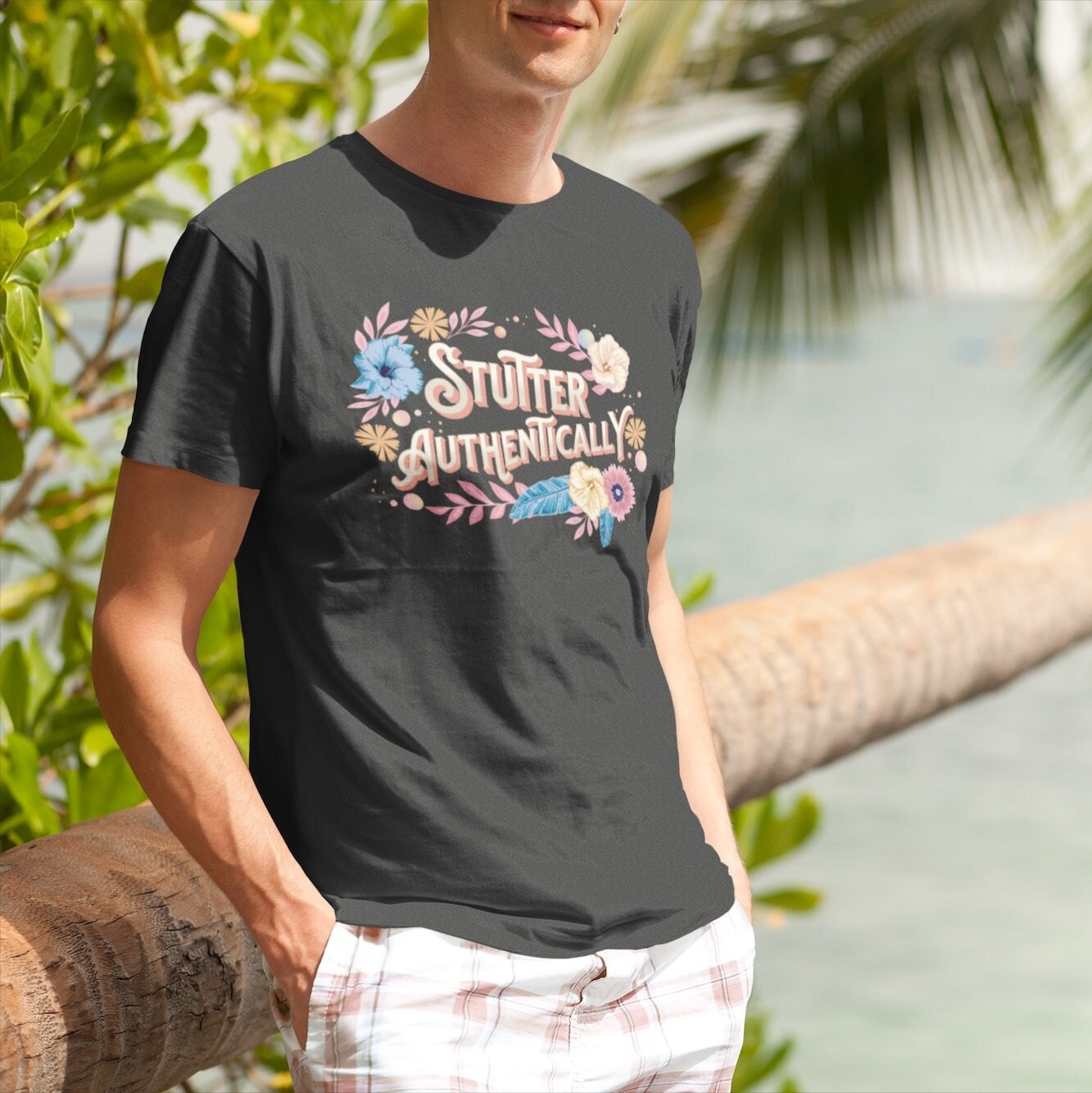 Stutter Authentically Floral Unisex T-Shirt