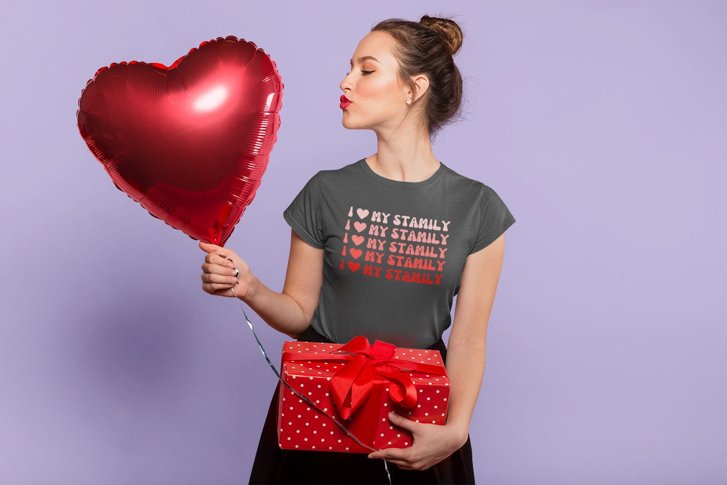 Valentine's Stutter I Love My Stamily Unisex T-Shirt