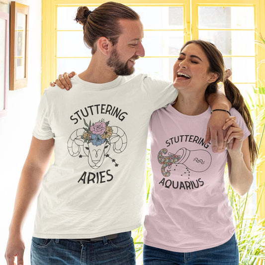 Stuttering Zodiac T-shirt, Stuttering Astrology Shirt, Person Who Stutters, Unisex T-Shirt, Astrology Gift for Person who Stutters