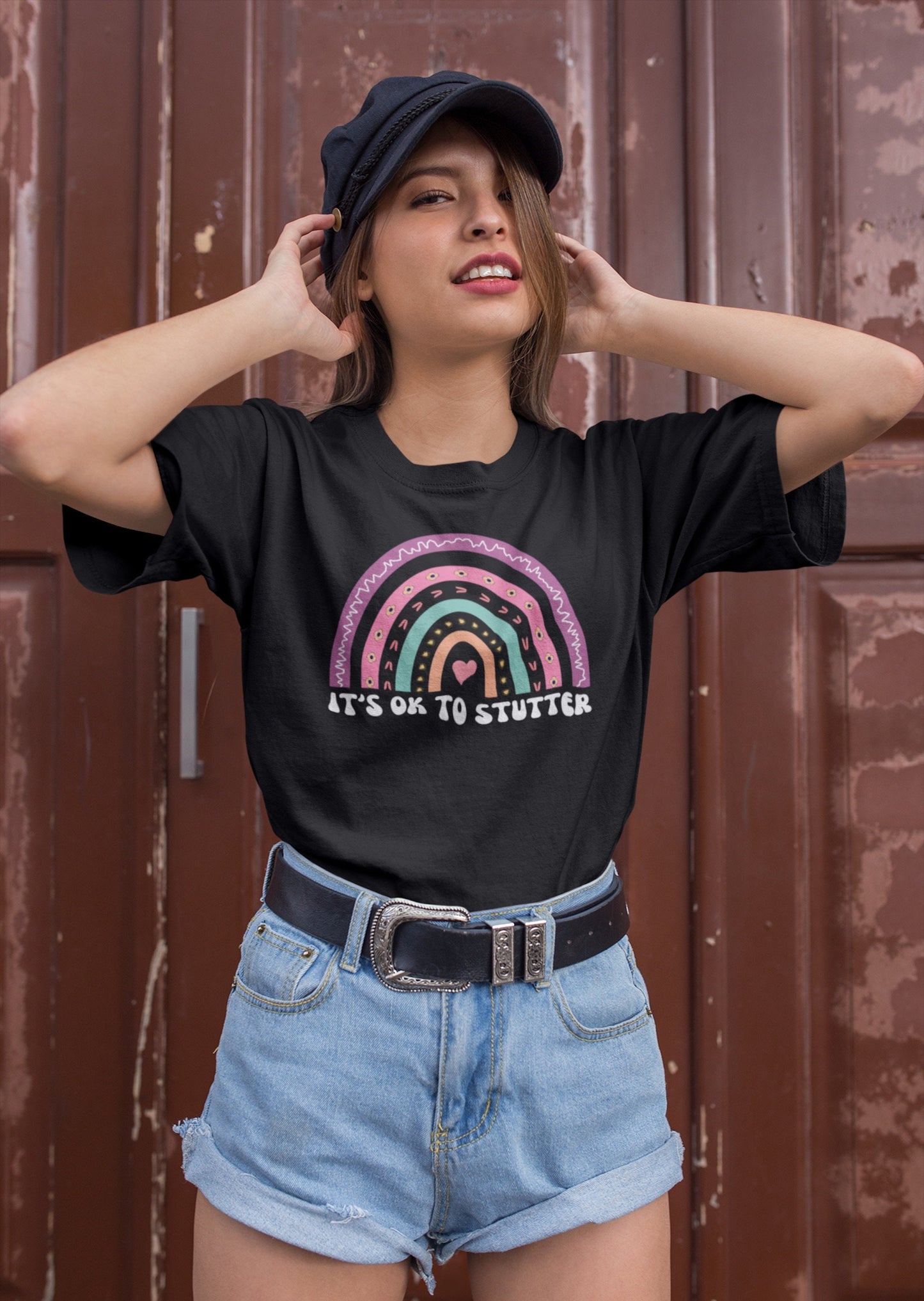 Rainbow It's OK to Stutter Unisex T-Shirt