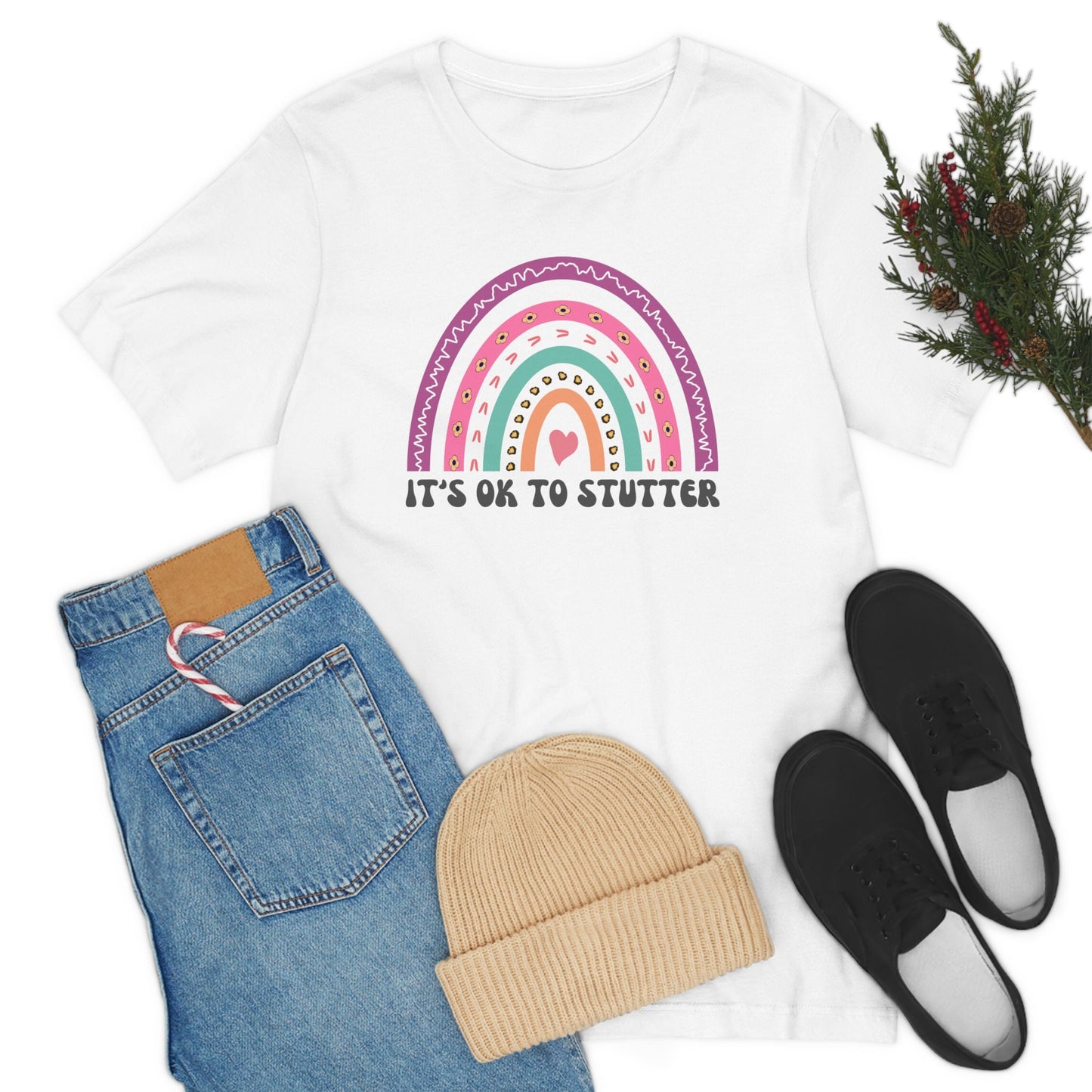 Rainbow It's OK to Stutter Unisex T-Shirt