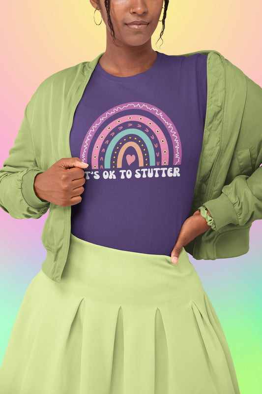 Rainbow It's OK to Stutter Unisex T-Shirt