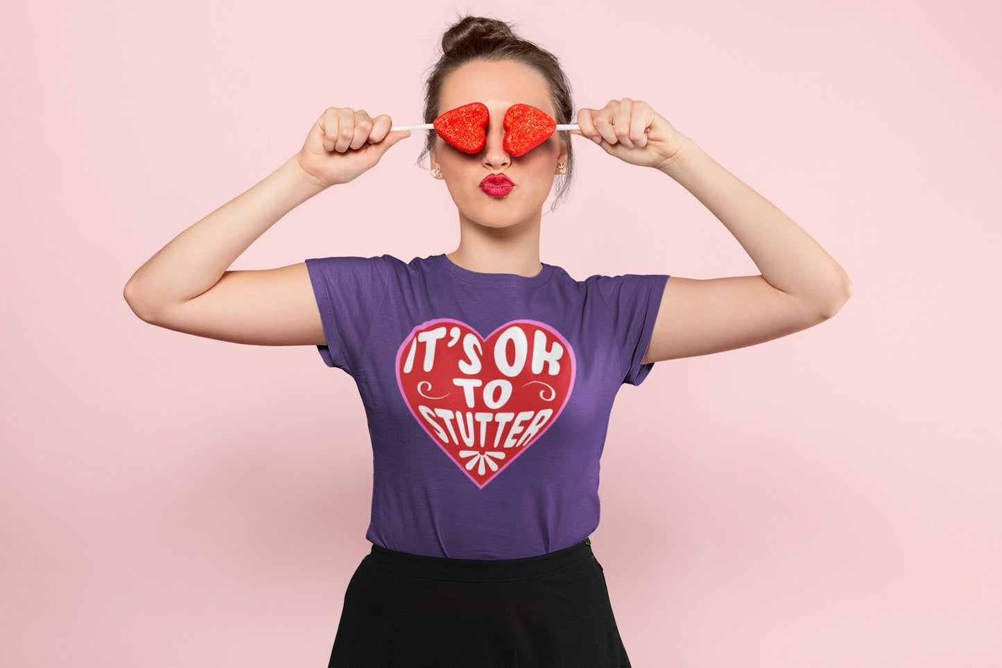 Stuttering Heart T-shirt It's OK to Stutter