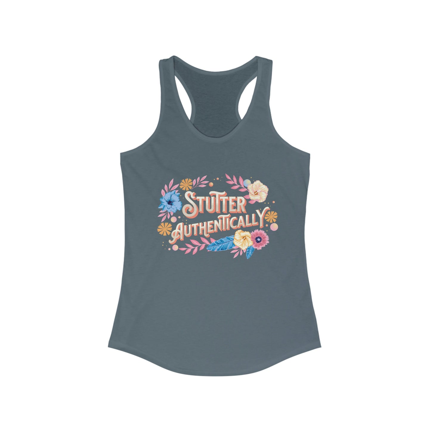 Women's Racerback Stuttering Tank Top, Team Stuttering, Stutter Authentically, Normalize Stuttering, Gift for woman who stutters, SLP