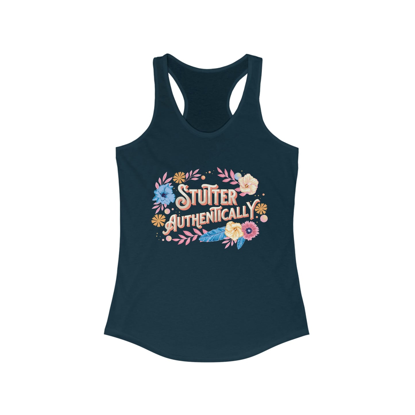 Women's Racerback Stuttering Tank Top, Team Stuttering, Stutter Authentically, Normalize Stuttering, Gift for woman who stutters, SLP