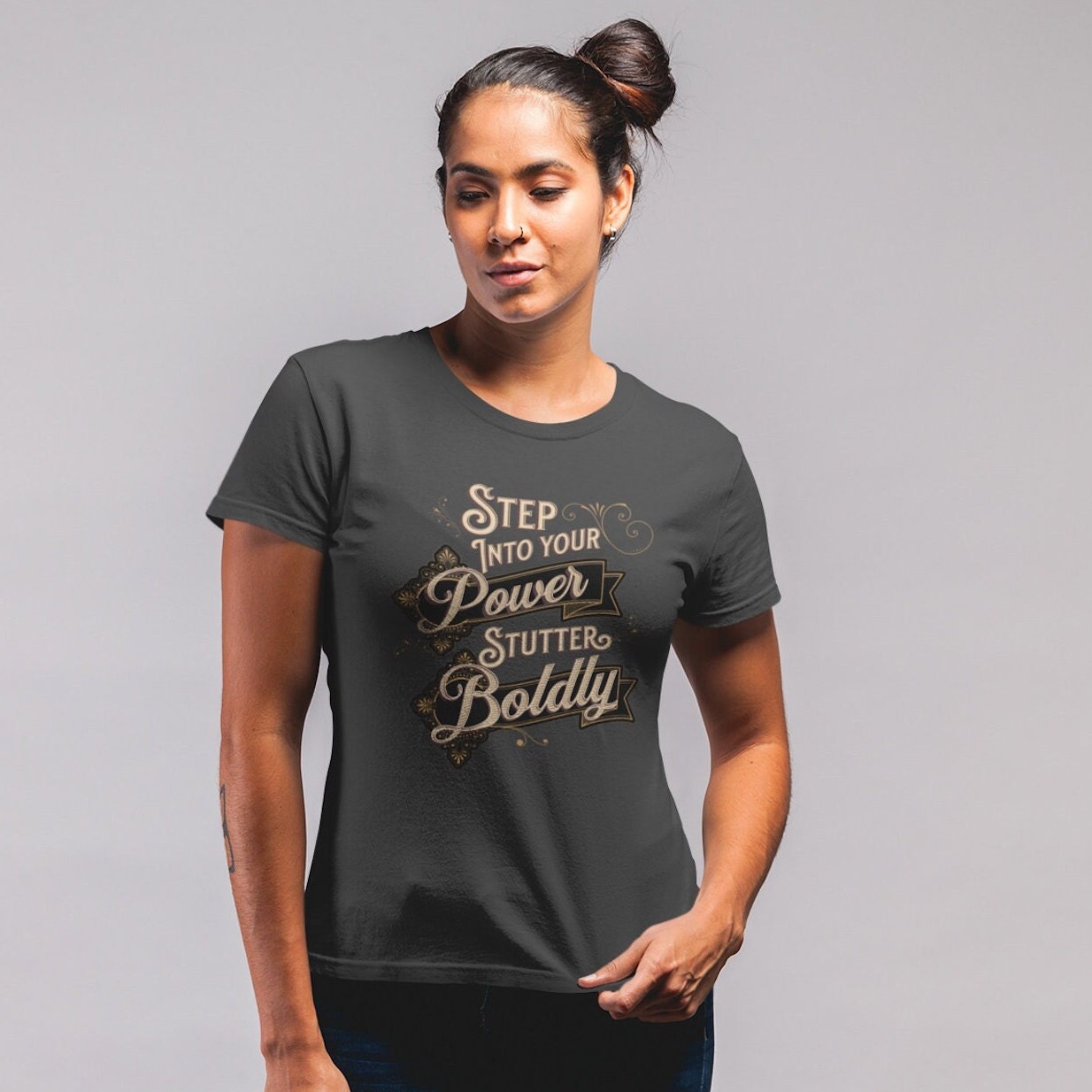 Step into Your Power, Stutter Boldly Unisex T-Shirt